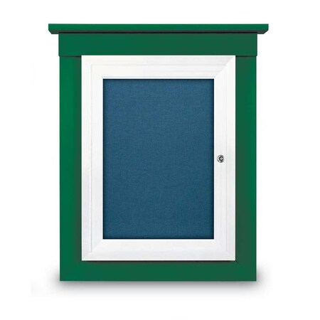 United Visual Products 60"x48" 2-Door Enclosed Letterboard, Green Vinyl/Lt Oak UV2626O-LTOAK-HUNGRN